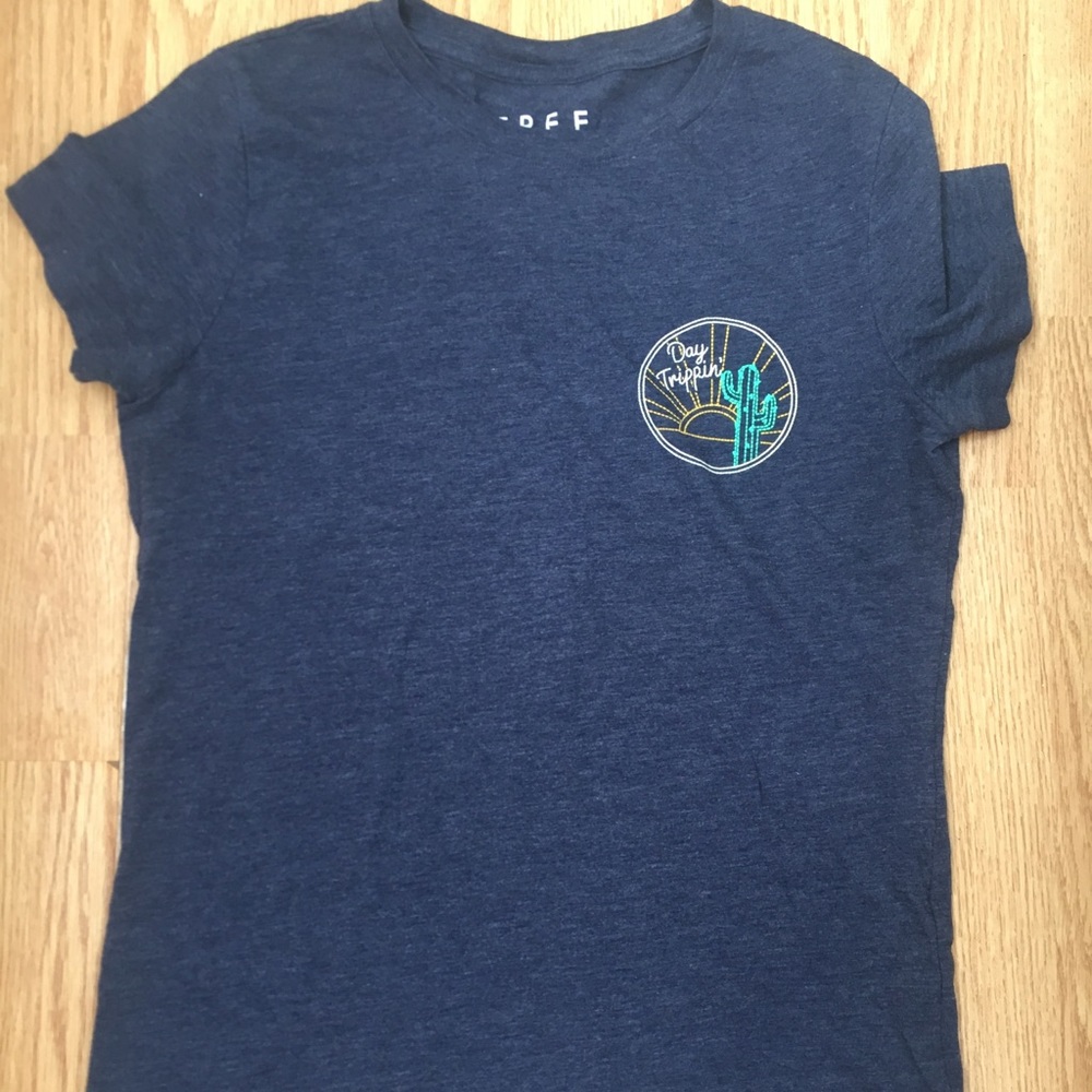 Aeropostale Juniors' Dark Blue Embroidered Design Tee